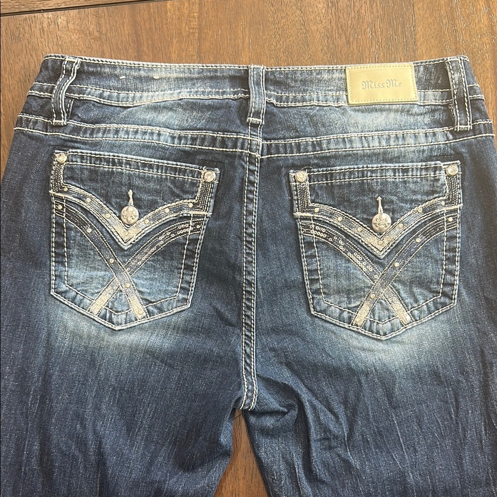 Miss Me Blue Boot Cut Jeans. Size 34x30. Perfect like new condition.